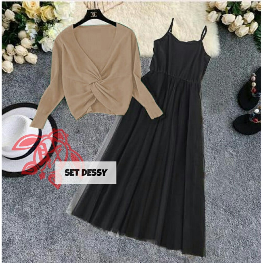 SET DESSY CREPE 4Warna