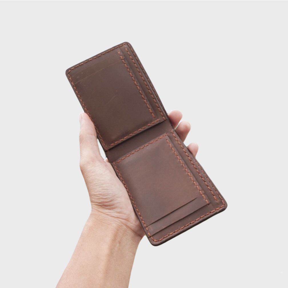 Caliandravieri Dompet Pria Kulit Asli Handmade CVN Crazy Horse Leather Premium