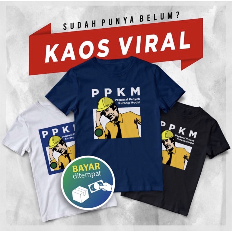 Baju Kaos Viral Lucu Plesetan PPKM Tshirt Covid-19