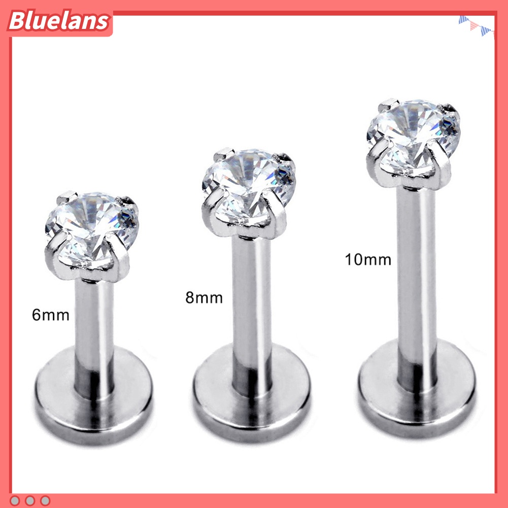 1 Pc Anting Tindik Bibir Telinga Bahan Cubic Zirconia Untuk Unisex