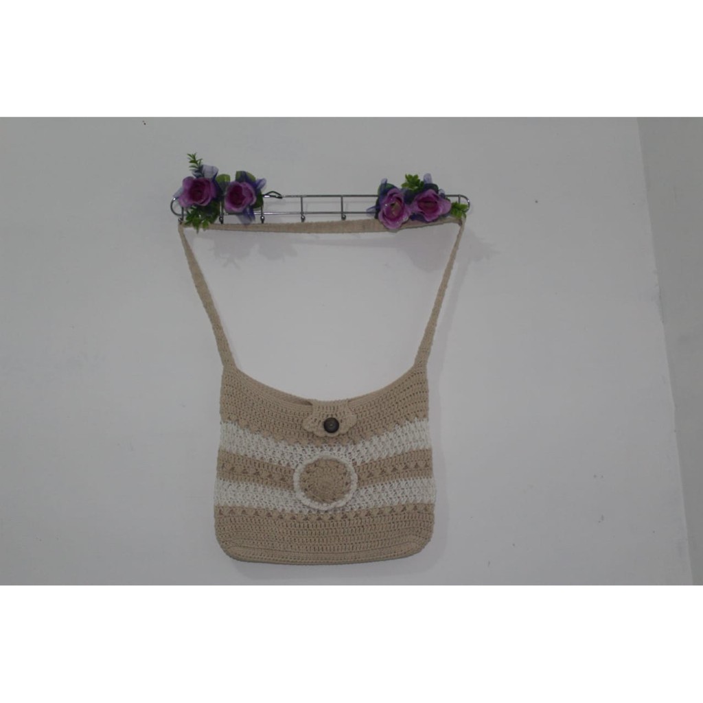 TAS RAJUT Selempang Bunga - Tas Wanita Jogja PRELOVED