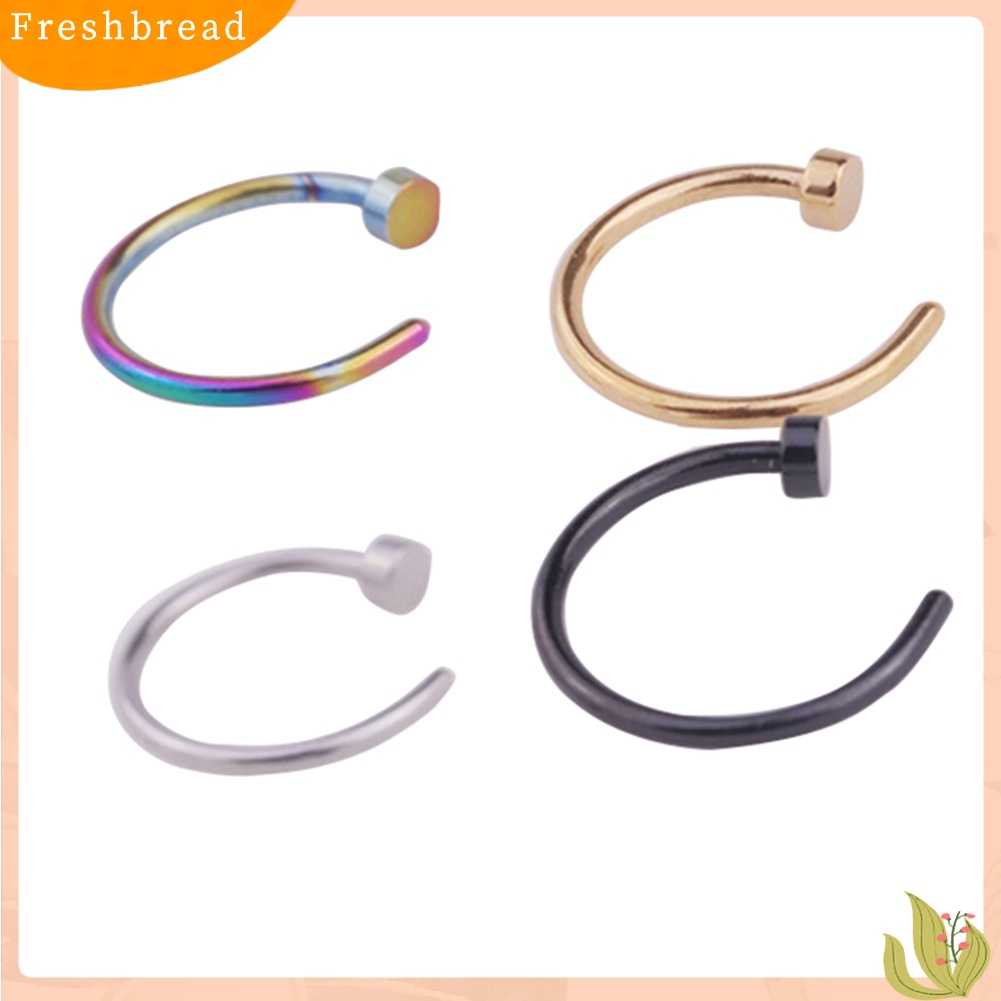 ? Fresh ? 4Pcs Cincin Tindik Tubuh / Hidung / Bibir Bahan Stainless Steel Gaya Punk