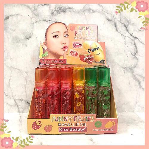 (CYBER) COD TERBARU [ECER] Lip Oil Kiss Beauty Funny Fruits (Tdk Bisa Pilih Warna)