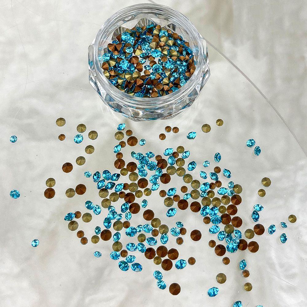 Mxbeauty Nail Art Rhinestones Warna-Warni Fashion Menunjuk Bawah Hiasan Kuku 3D Perhiasan Kuku