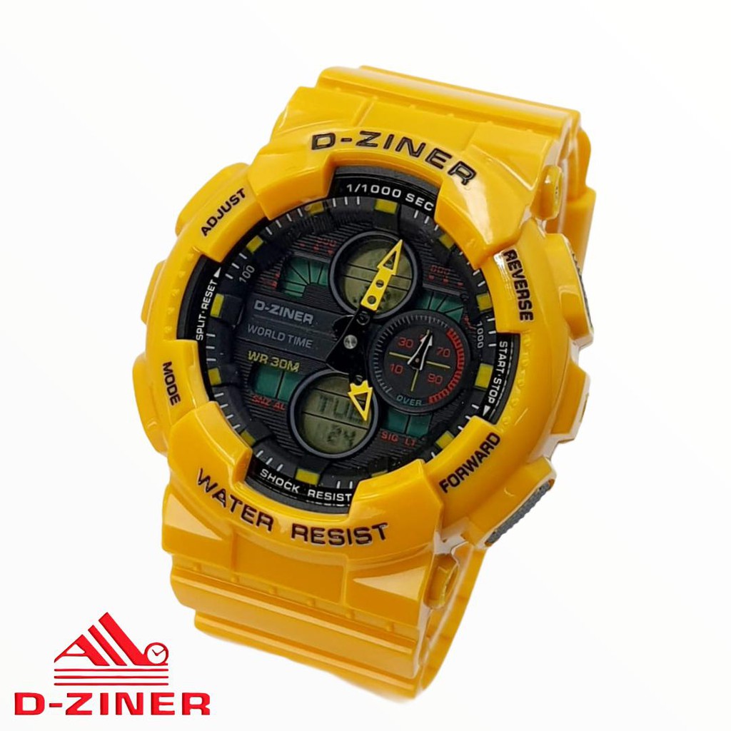 JAM TANGAN PRIA KEREN DZINER 8278 DUAL TIME ORIGINAL
