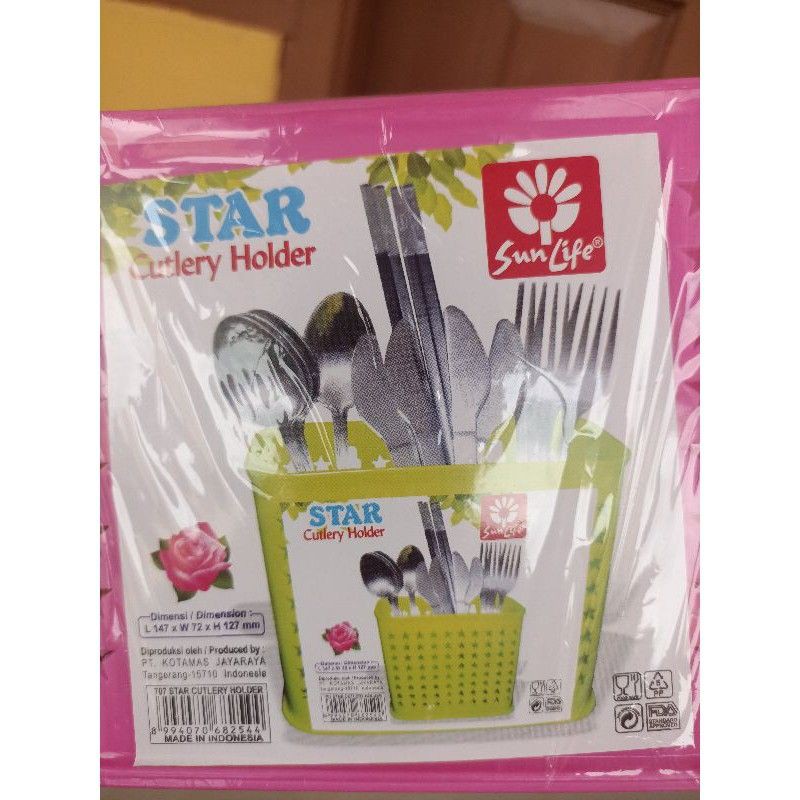 Tempat Sendok Makan Garpu Sunlife sekat 2 star Cutlery Holder