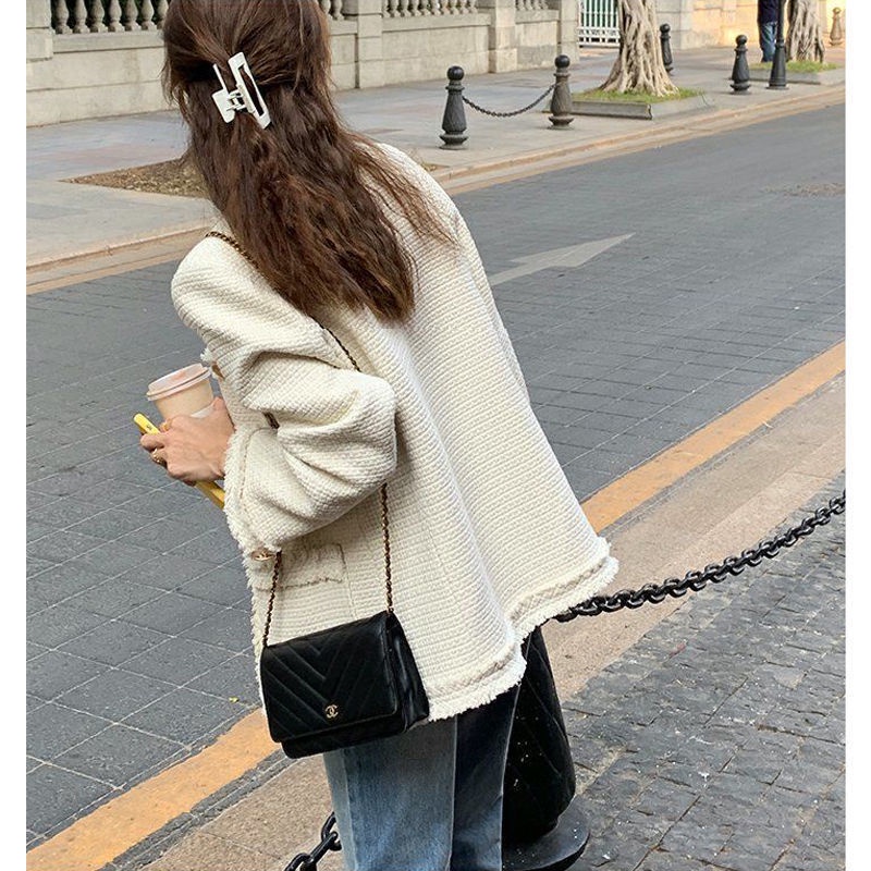 jaket korean style wanita small fragrance coat women loose casual long sleeve top women