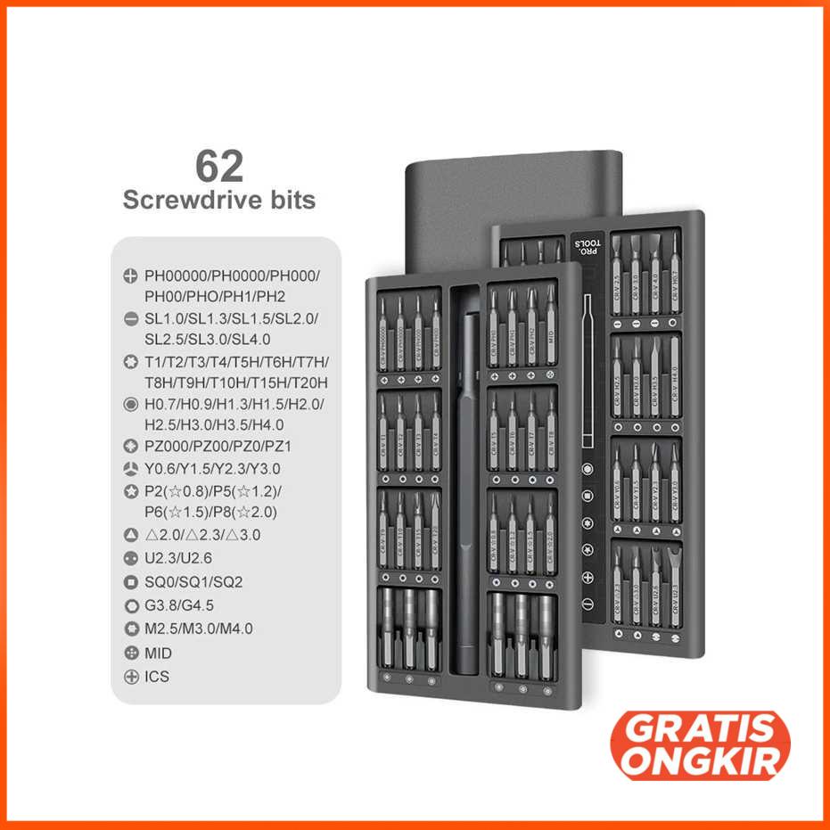 Obeng Set Mobile Phone Repair Kit Magnetic Bits 63 in 1 Quk63