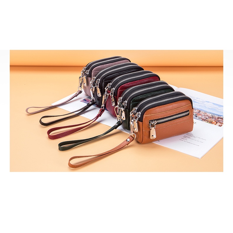 BTSO -  (( BAYAR Di TEMPAT )) NEW ARRIVAL !! Dompet Koin Mini Wanita Baru 2021 Tas Tangan DOmpet untuk Uang coin DOmpet untuk Kartu Dompet Clutch Tas Bahan Kulit Jeruk Tebal IMPORT