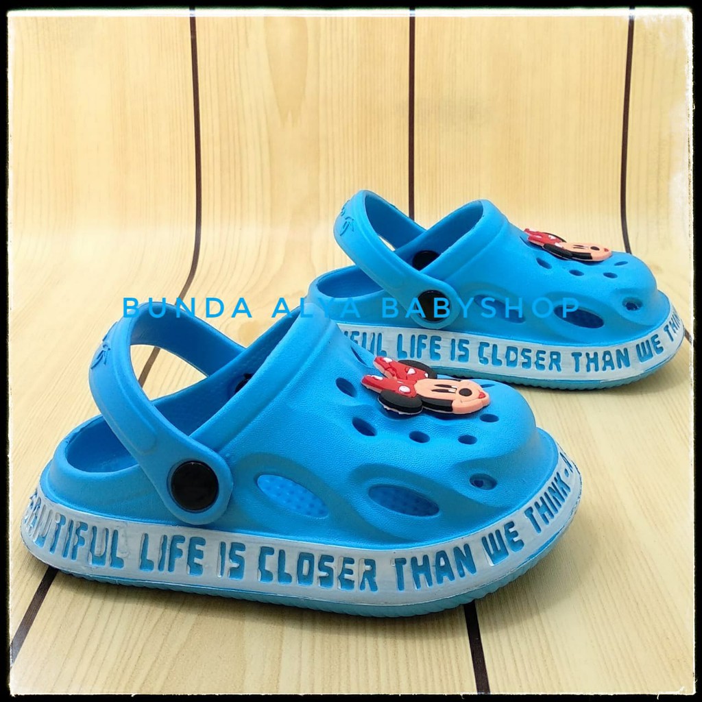 Sandal Anak Perempuan Usia 6 Bulan 1 2 3 4 5 Tahun Karet BIRU - Sendal Anak Cewek Lentur Lucu Karet Anti Licin Size 18 - 29