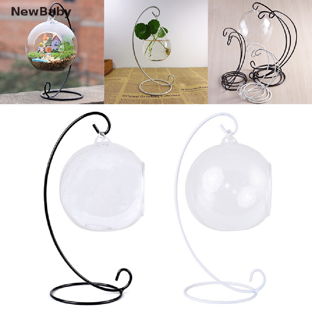 Newbaby 1pc Stand Holder Vas Bunga Terrarium Gantung Bahan Besi Untuk Dekorasi Rumah