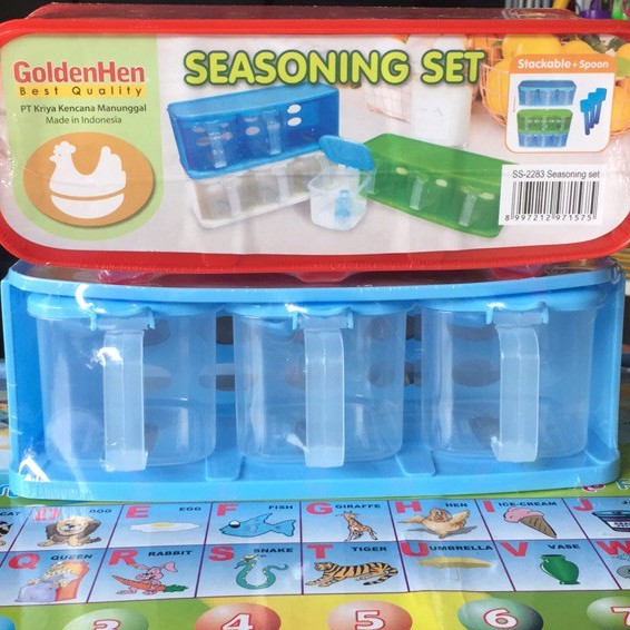 SET TEMPAT BUMBU PLASTIK / WADAH BUMBU / SEASSONING SET GOLDEN HEN