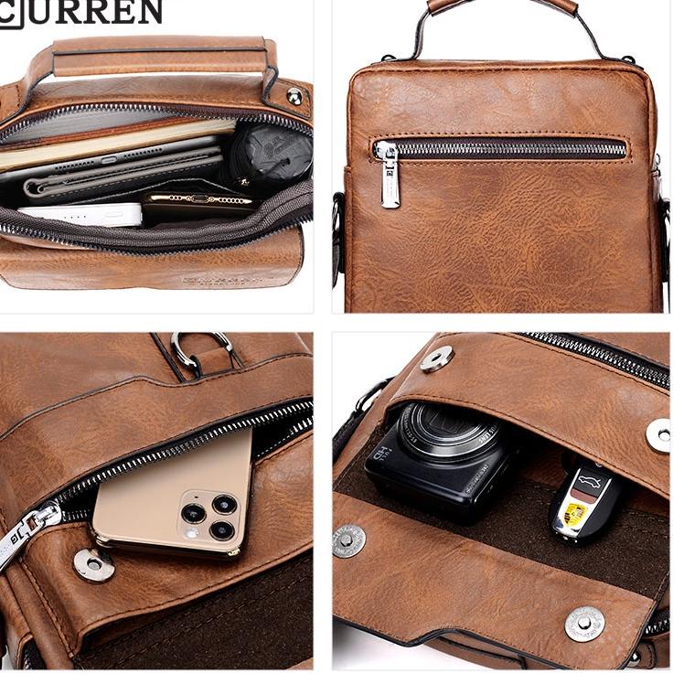 (TERLARIS) CURREN 8642 Tas Selempang Pria Kulit Messenger Anti Air CURRENOS