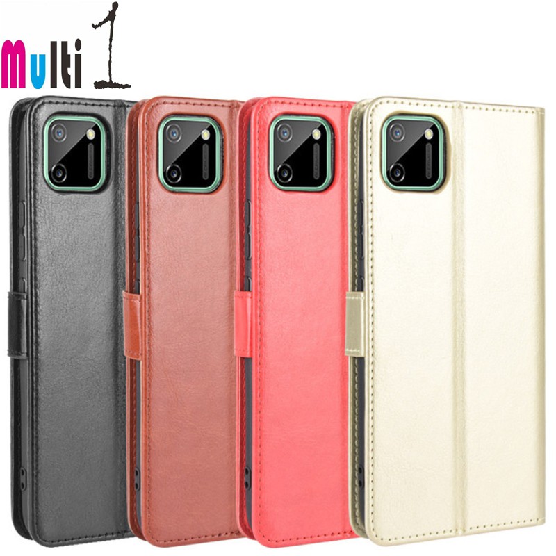 Leather Case Wallet Realme C11 Realme C 11 Flip Cover Case Dompet