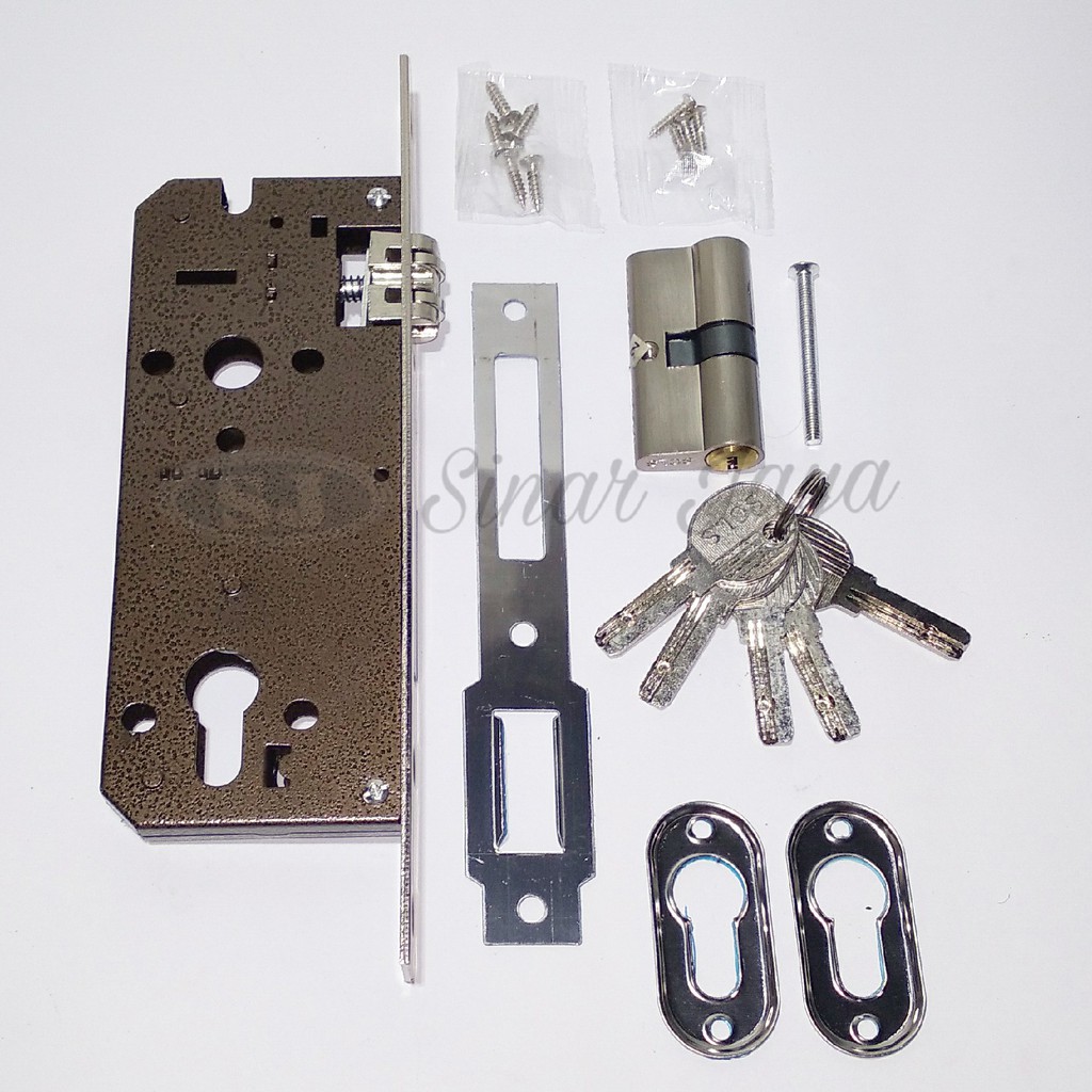 satu set gagang pintu rumah minimalis handle tarikan kunci pintu stainless 33 cm 45 cm Gagang pintu