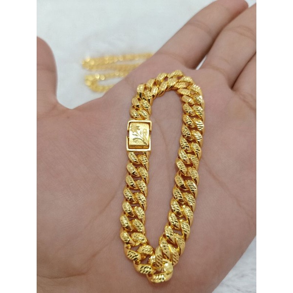 GELANG SISIK NAGA DEWASA PERAK 925 LAPIS MAS 24 K