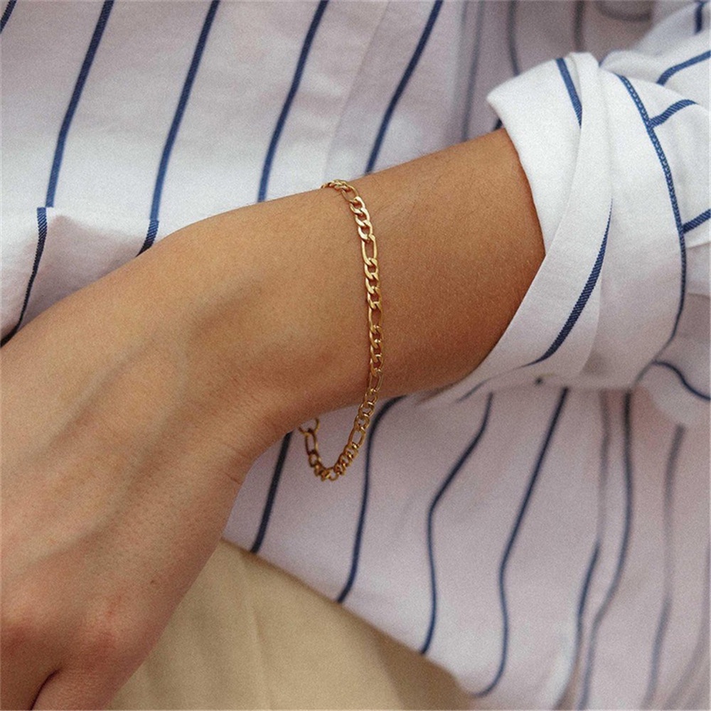 【COD Tangding】Chain Bracelet INS Simple Personality Bracelet Adjustable Silver Gold Color Bracelet Jewelry Accessories