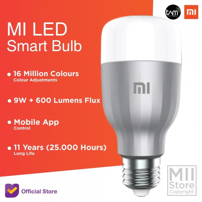 PROMO Xiaomi Mi LED Smart Bulb - color MURAH