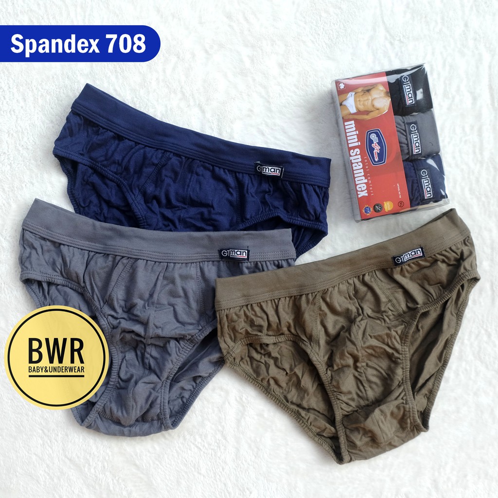 [ 3pc ] CD Gt Man SPANDEX 708 | Celana Dalam Pria Dewasa Mini Spandek - Bwr III N4-Q4