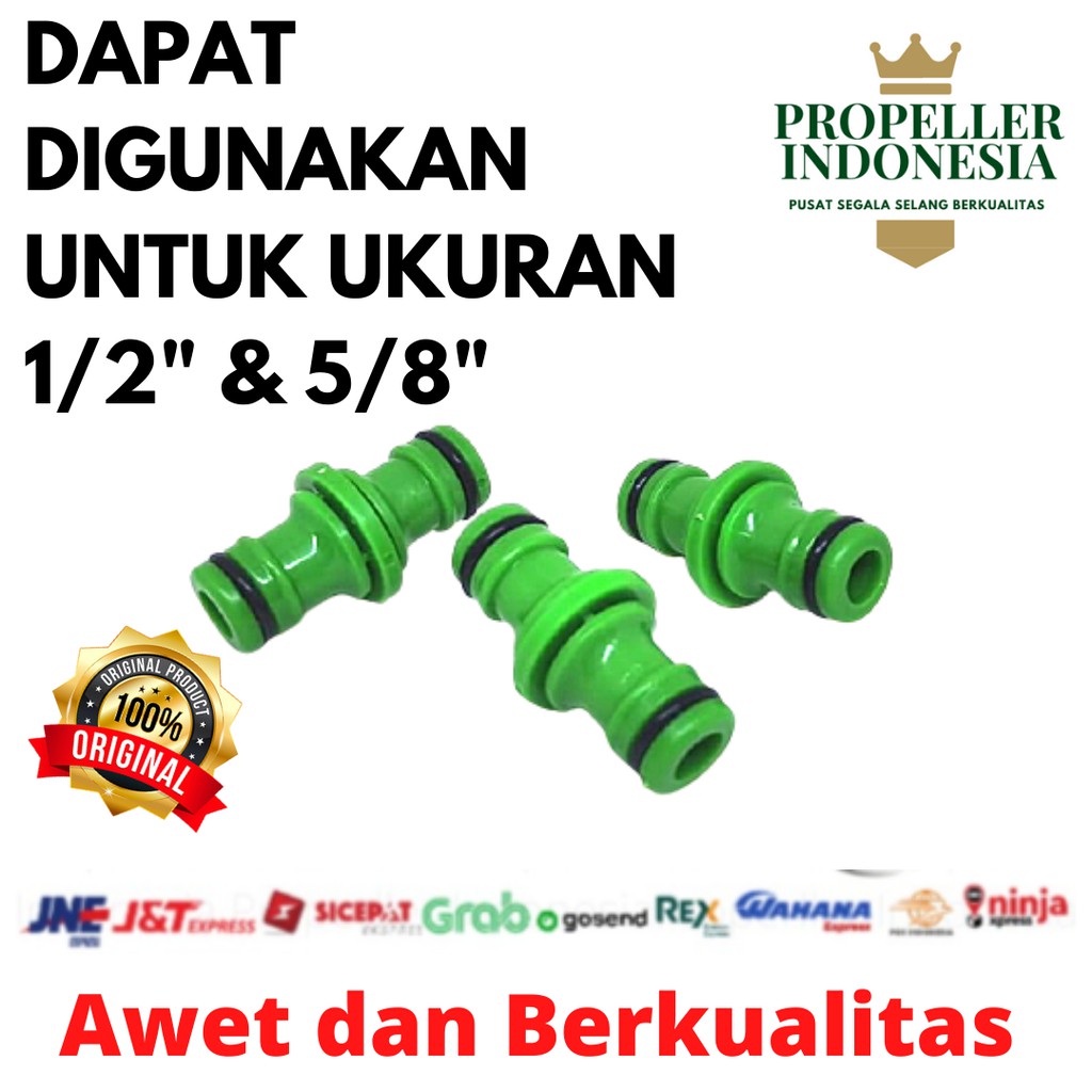 Penyambung Selang Air Konektor Lurus Sambungan Quick Connector 1/2&quot; dan 5/8&quot;