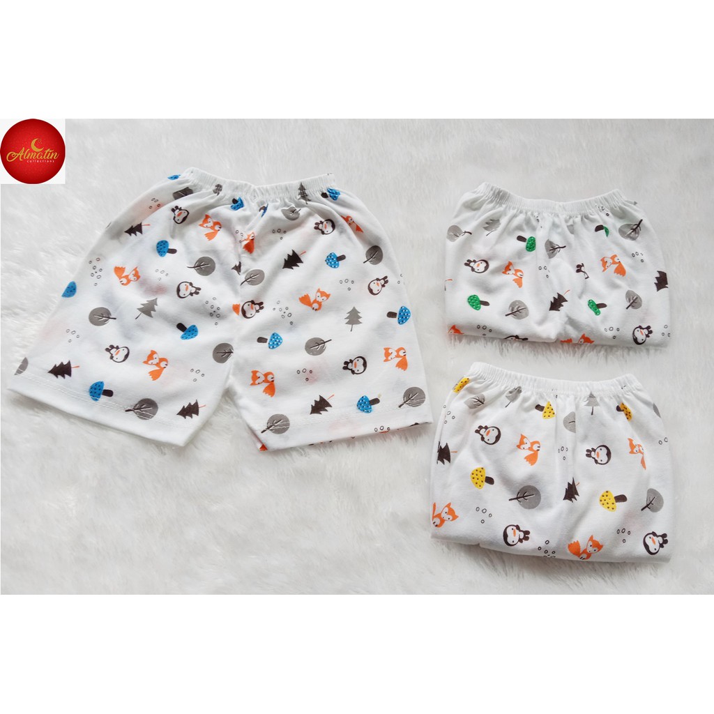 3 Pcs Celana Pendek Bayi / Celana Pendek Bayi Newborn Halus Lembut Usia 0-6 Bulan Murah Berkualitas