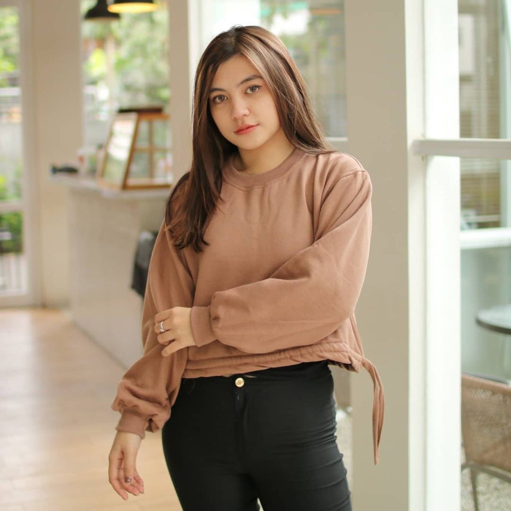 IRENE Croope Sweater Wanita Oversize Crope / Style Kekinian / Sweater Rajut Oversize 2021