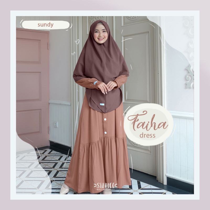 Gamis Simple Polos Kancing Faiha by Silmee
