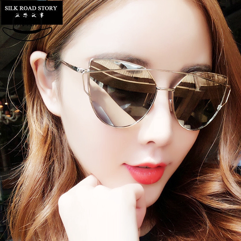 Antop！Wanita Kacamata Hitam Gaya Mata Kucing Metal Cat Eye Women Sunglasses