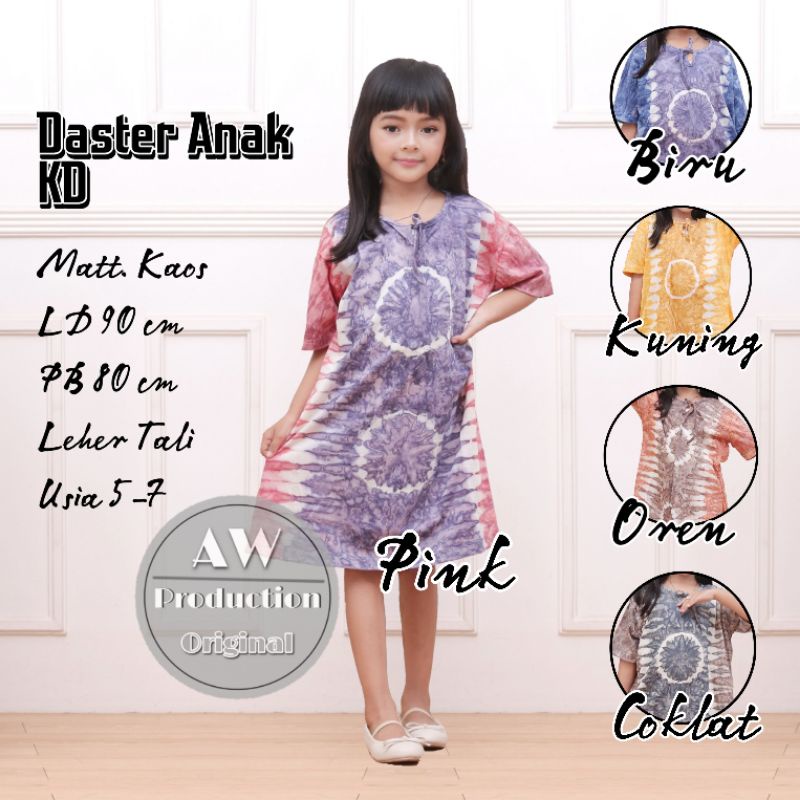 DASTER KAOS ANAK MOTIF ABSTRAK 5-7 TH DRESS MIDI ANAK PEREMPUAN VIRAL KEKINIAN