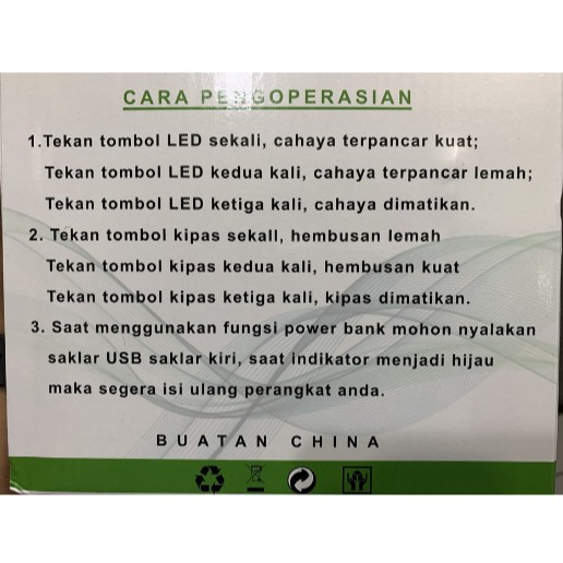 Kipas Angin LED Lipat Fleco F-2018