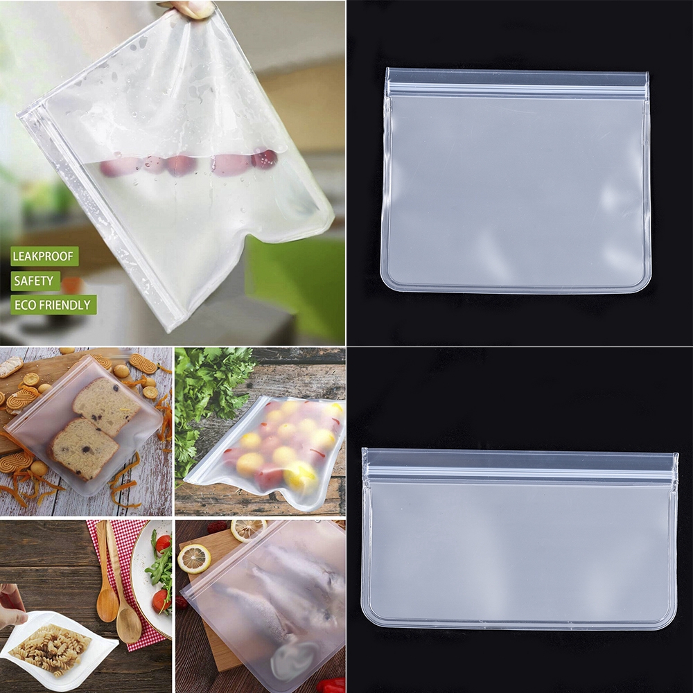 Tas Penyimpanan Makanan Bahan Peva Transparan Dengan Ziplocking Untuk Kulkas