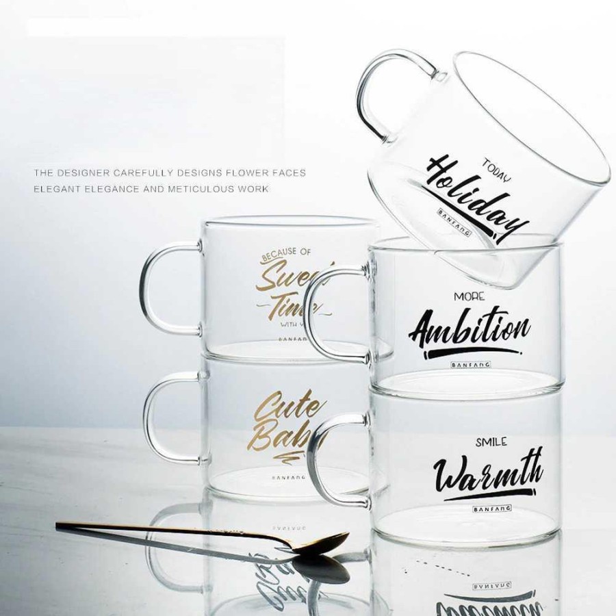 Gelas Cangkir Kopi Glass Coffee Mug Desain Cute Baby 475ml - MD18 - Transparent