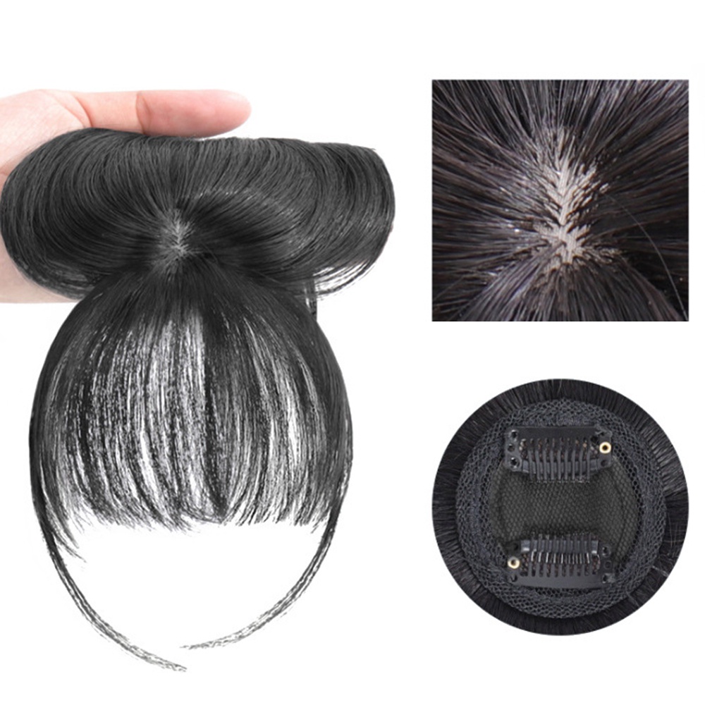 【COD Tangding】3D Women Top Hair Bangs Seamless Fake Bangs Air Bangs Clip In Synthetic Hair Extensions with Toupee Full Cover