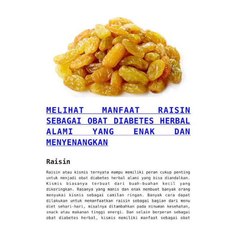 

RAISIN GOLDEN (KISMIS) TRIO NATURAL TANPA PENGAWET HALAL MUI