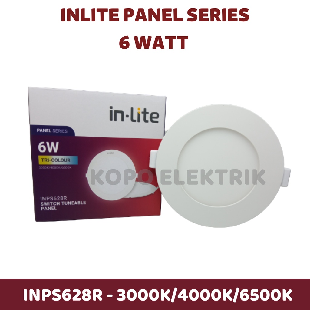 Inlite LED Panel 6W Tricolour - Bulat Inbow Tuneable 3 Warna