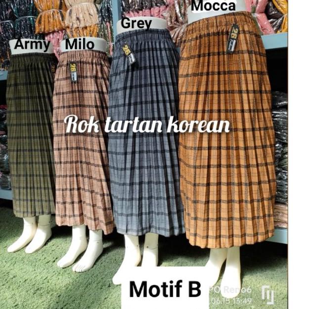 Harga Bersahabat.. Rok Plisket Premium Rok Plisket Tartan Korea Rok Plisket Kotak
