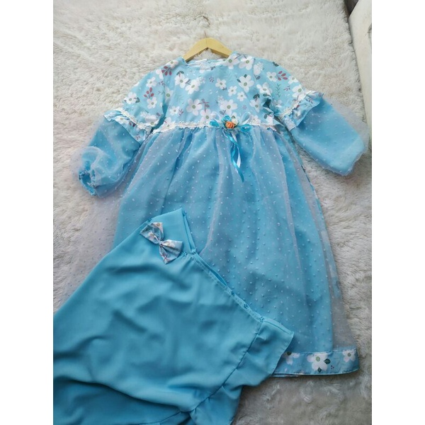 Gamis Organza Dot Anak KiyowoKiyomi