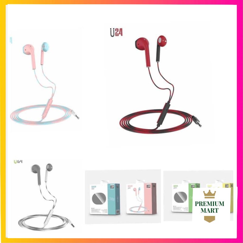 Headset / Handsfree Q24 U24 macaron / Macaroon Mate Color Hifi Extra Bass