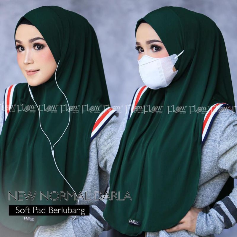 New Hijab Bergo Darla SPORT Sporty New Normal Softpad Jersey premium by Flow Idea