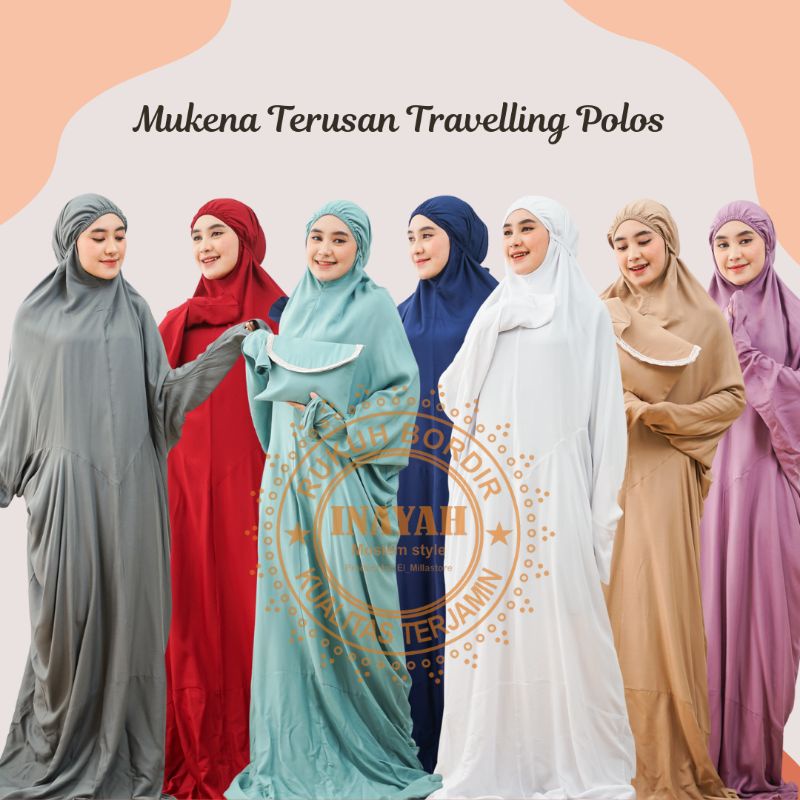 Mukena Terusan Polos Dewasa Mukenah Terusan Polos Traveling Mukena Lajuran Mukena Langsungan Polos K
