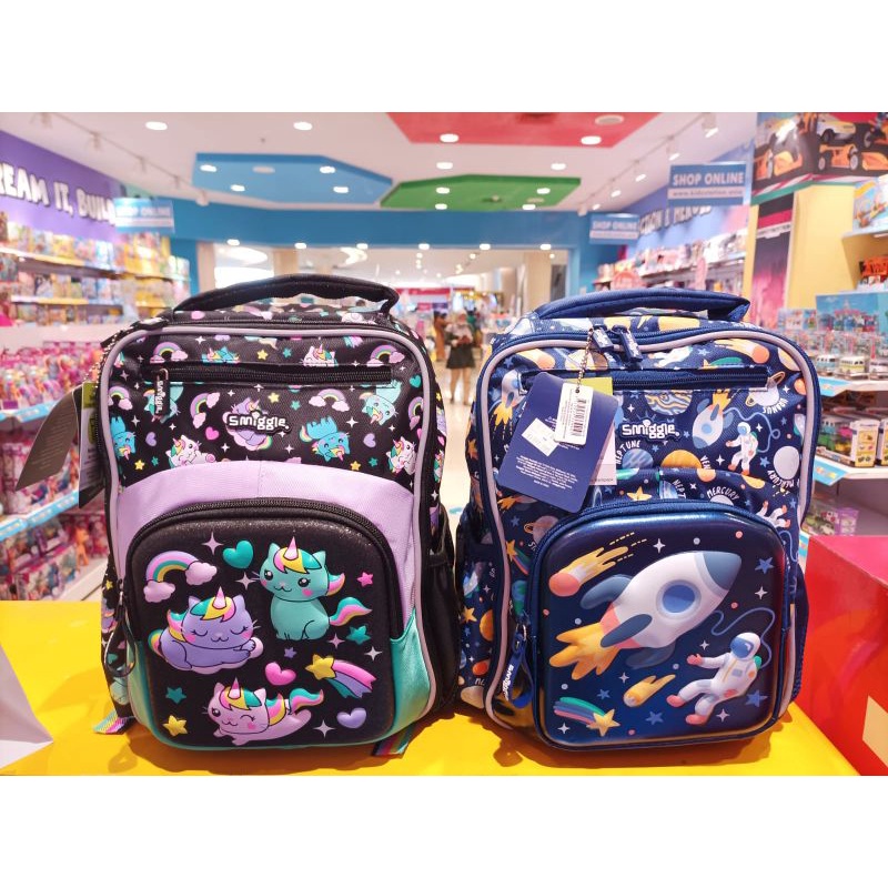 Smiggle Junior Backpack sky hi hardtop rocket astronot / unicorn tas ransel