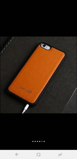 Horologii premium germany cow leather casing for iphone 8 plus orange