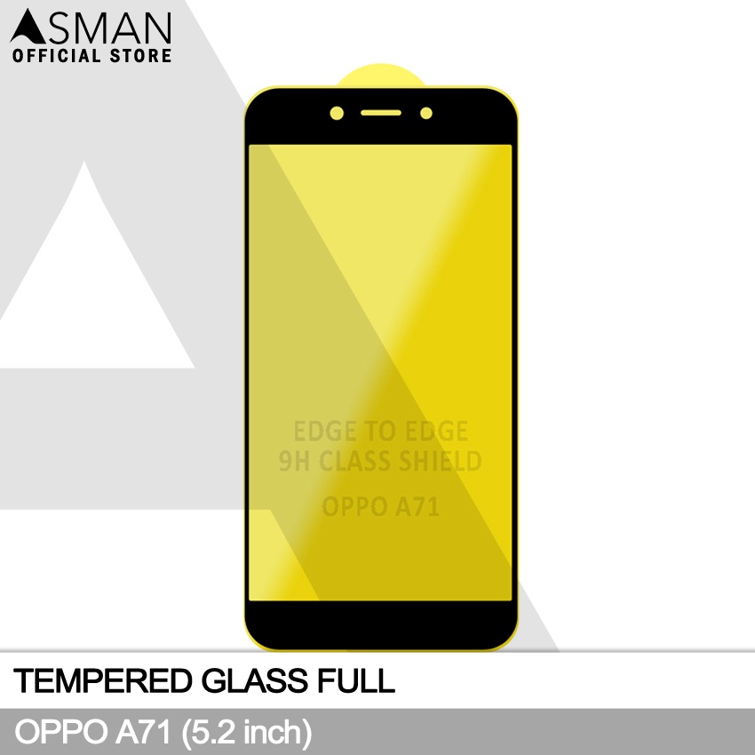 Tempered Glass Full OPPO A71 (5.2&quot;) | Anti Gores Kaca - Hitam