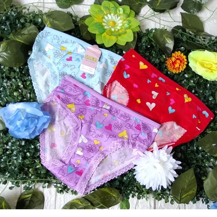 CD Celana Dalam Wanita Dewasa | Motif Bunga Renda Cantik | isi 6 PCS | All Size Fit to M