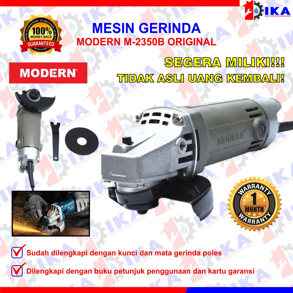 MODERN M-2350 B Gerinda Tangan 4 Inch Angle Disc Grinder Gurinda Grinda Listrik Mesin M2350B M-2350B