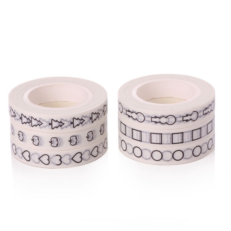 8mmx10m 2 Rolls/Pack Journal Sticker Love Heart Tree Tomato Washi Tape Masking Tape for Scrapbooking