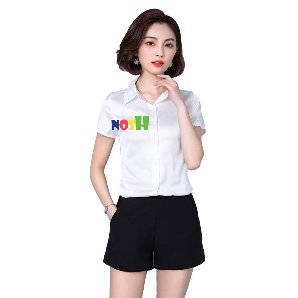 Kemeja Wanita Pendek Satin Harukka - NOSH Fashion-1