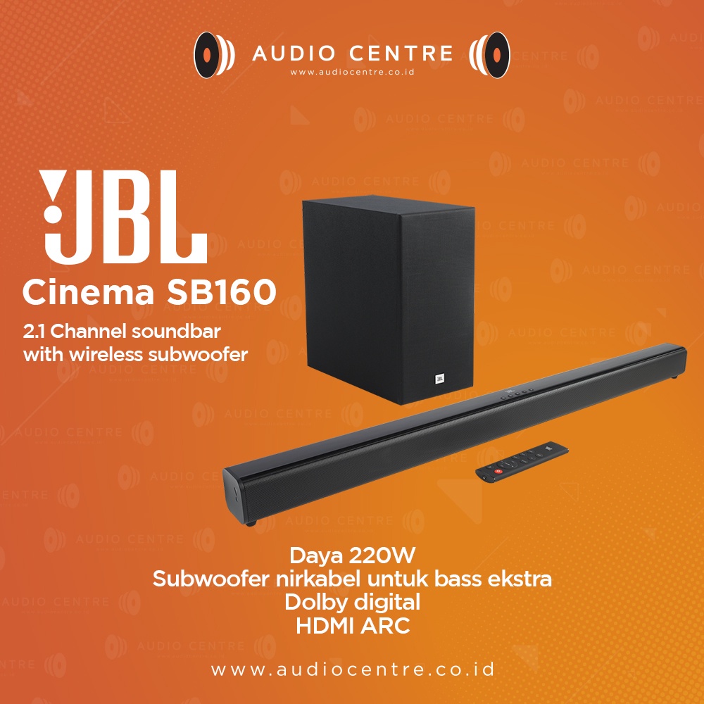 JBL SB160 SB 160 Soundbar with Wireless Subwoofer 2.1 channel