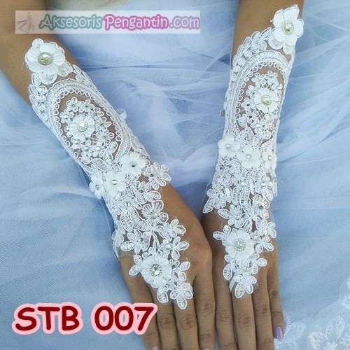 [BISA BAYAR DITEMPAT] AKSESORIS WEDDING SARUNG TANGAN FULL PAYET WEDDING GLOVES STB007