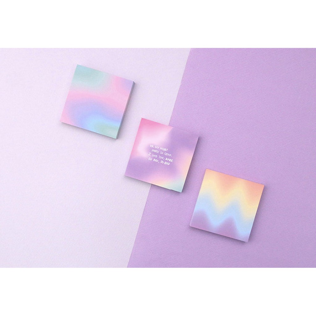 

memo pad hologram warna pastel lucu